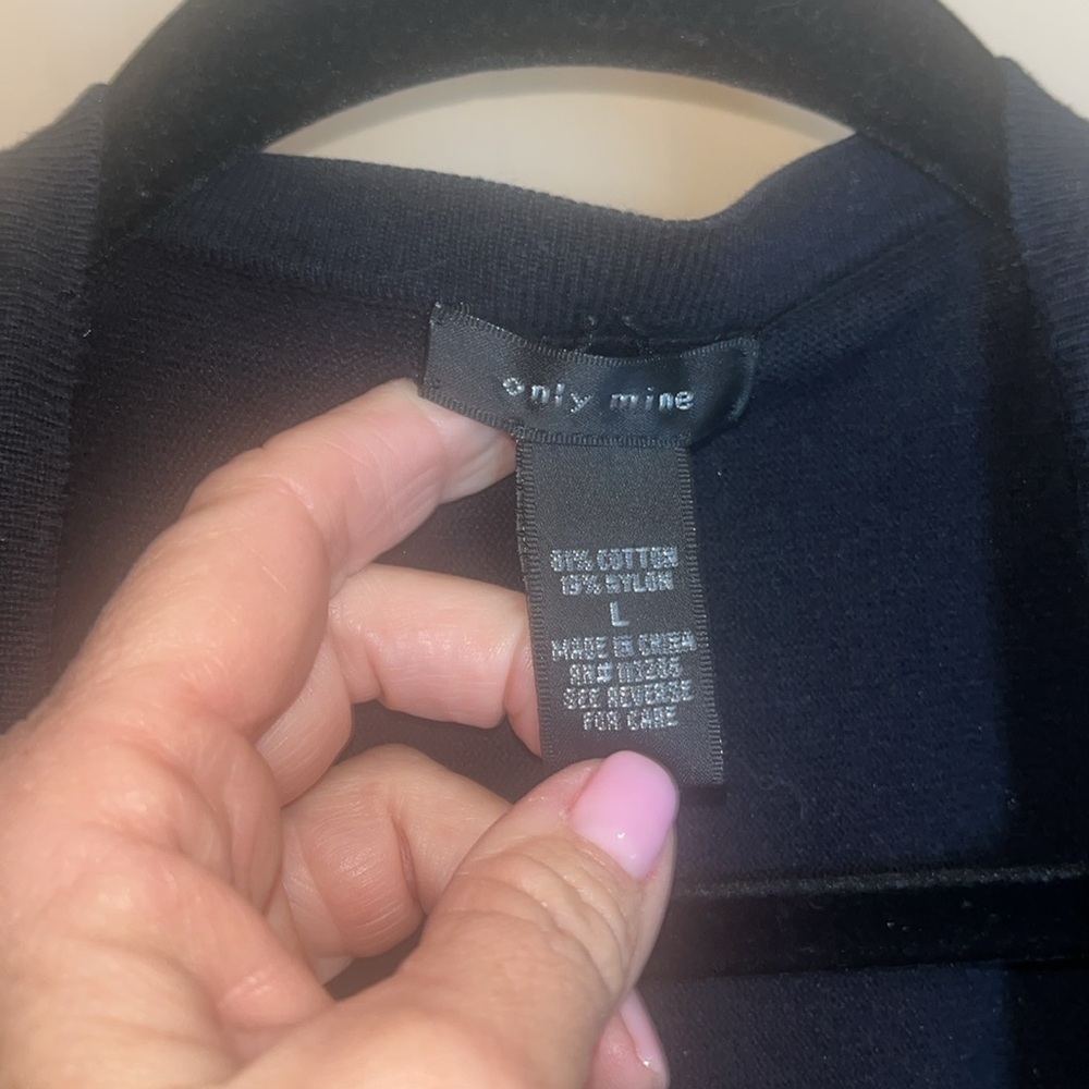 Only Mine open shorty oversized black cotton blend cardigan size large - Picture 5 of 8